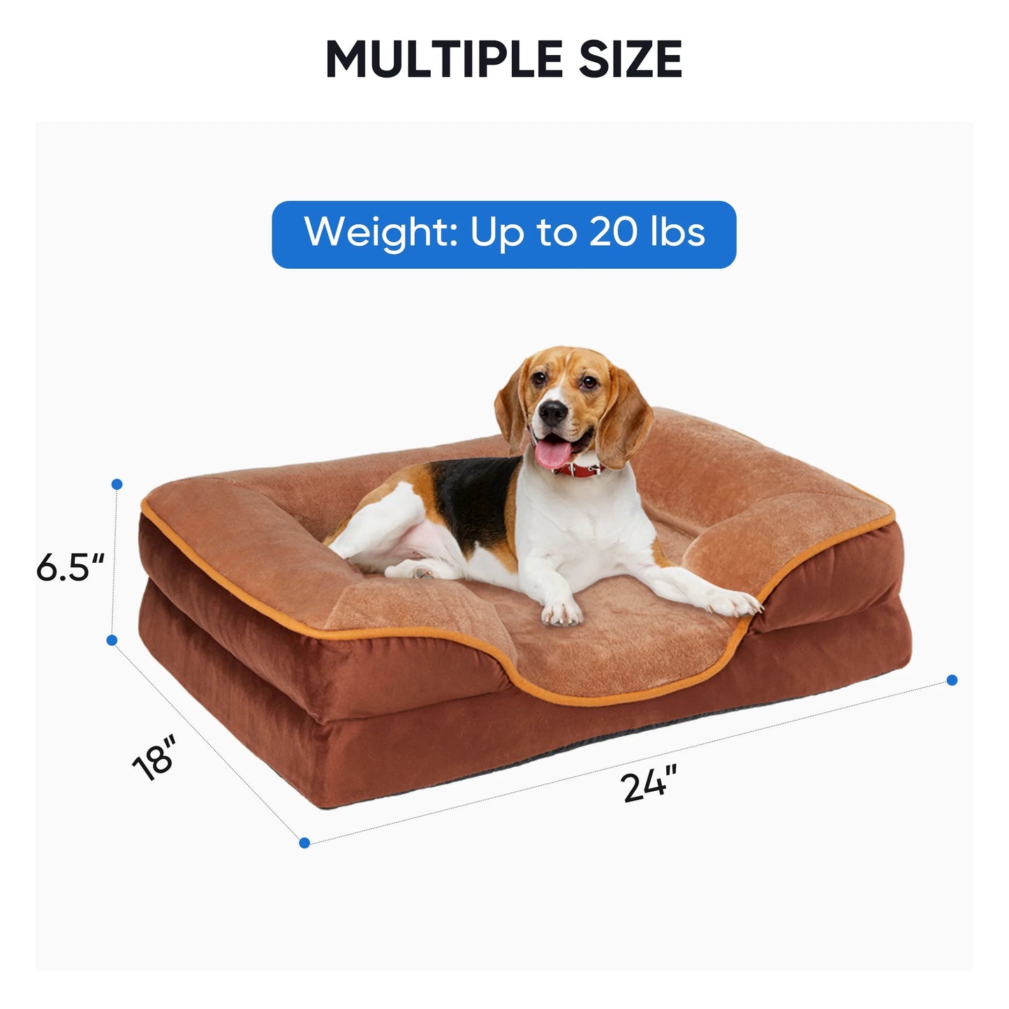 Dog Bed, 42"X32" Orthopedic Dog Sofa Bed Extra Large, Supportive Foam Pet Couch Bed with Removable Washable Cover, Grey