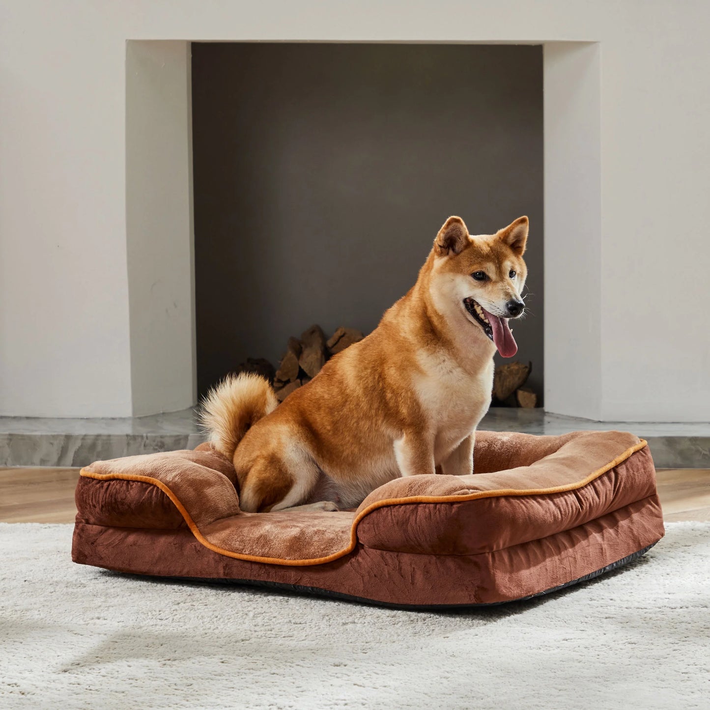 Dog Bed, 42"X32" Orthopedic Dog Sofa Bed Extra Large, Supportive Foam Pet Couch Bed with Removable Washable Cover, Grey