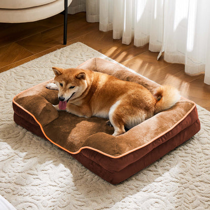 Dog Bed, 42"X32" Orthopedic Dog Sofa Bed Extra Large, Supportive Foam Pet Couch Bed with Removable Washable Cover, Grey